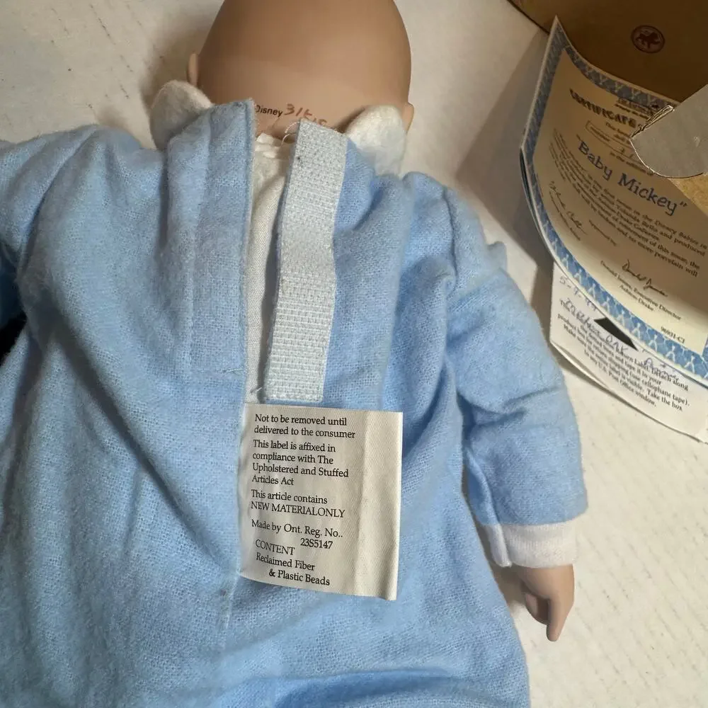 Vintage 90s The Ashton Drake Galleries Baby Mickey Doll Missing Acessories